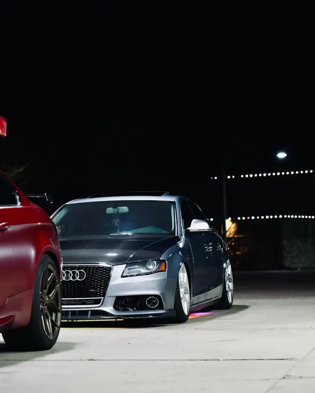 Audi on Air, night meet: car photography by Izayuh Visuals in Sioux Falls, SD