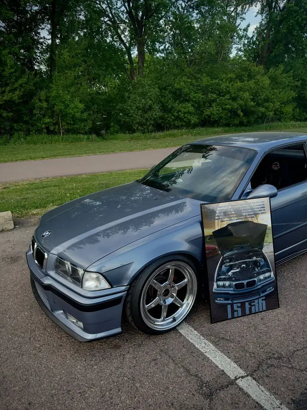 BMW E36, with its poster: car photography by Izayuh Visuals in Sioux Falls, SD