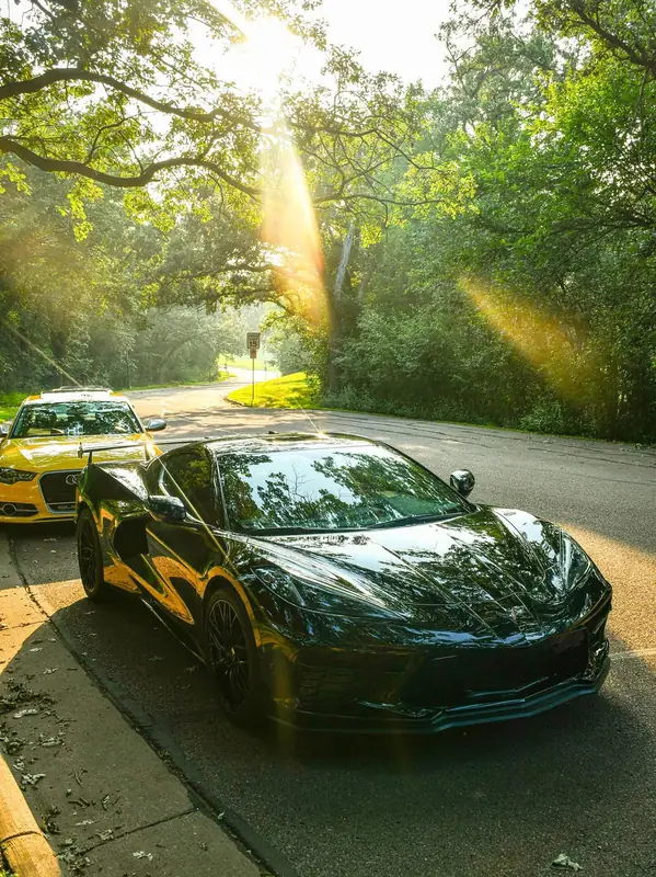 Chevrolet C8 Corvette, golden hour: car photography by Izayuh Visuals in Sioux Falls, SD