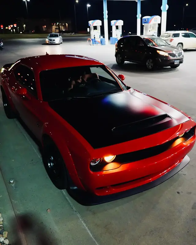Dodge Demon SRT, night shoot: car photography by Izayuh Visuals in Sioux Falls, SD