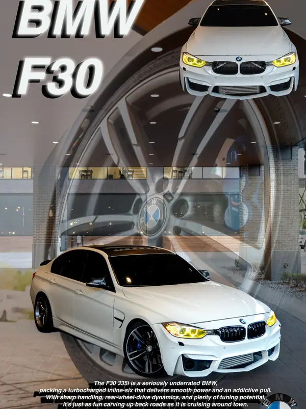 BMW F30 car poster designed by Izayuh Visuals