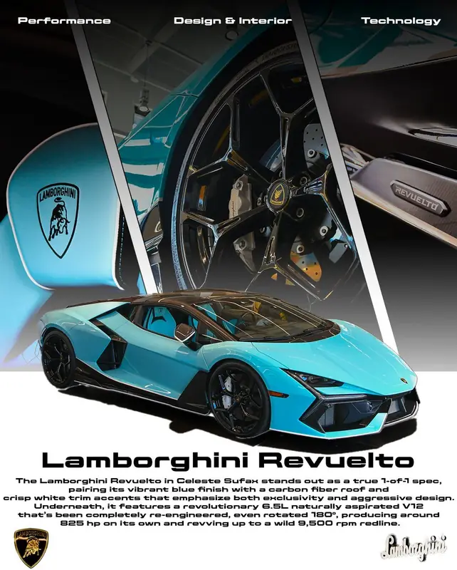 Lamborghini Revuelto car poster design