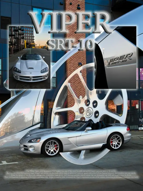 Dodge Viper SRT-10 car poster designed by Izayuh Visuals