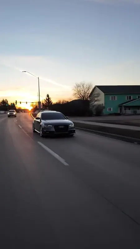Audi S4 roller video still at sunset