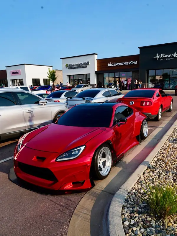 Toyota GR86, bagged, gloss red: car photography by Izayuh Visuals in Sioux Falls, SD